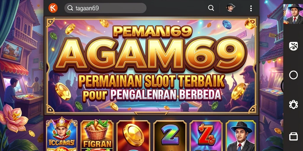 Tampilan gameplay AGAM69 yang menampilkan gulungan dan simbol slot.
