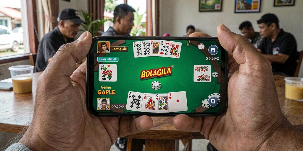 Tampilan menarik dari gameplay Gaple BOLAGILA yang seru.