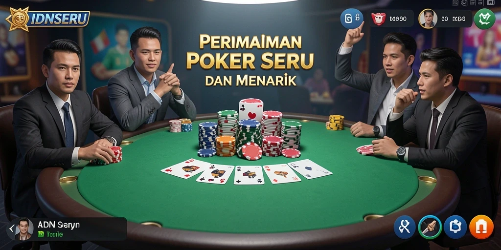 Tampilan menarik dari gameplay Poker di IDNSERU.