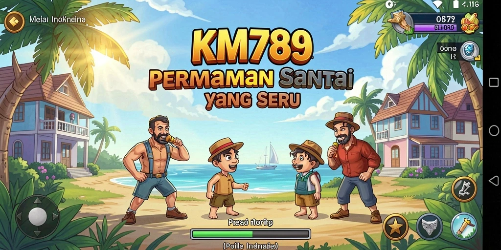 Tampilan gameplay seru KM789 dengan level menantang dan grafis ceria.