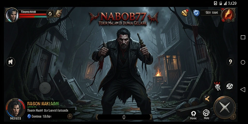 Screenshot menampilkan suasana mencekam NABOB77 dengan gameplay yang intens.