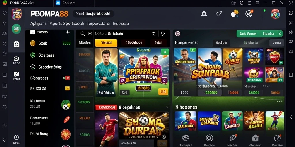 Tampilan gameplay POMPA88 dengan banyak pilihan taruhan olahraga.